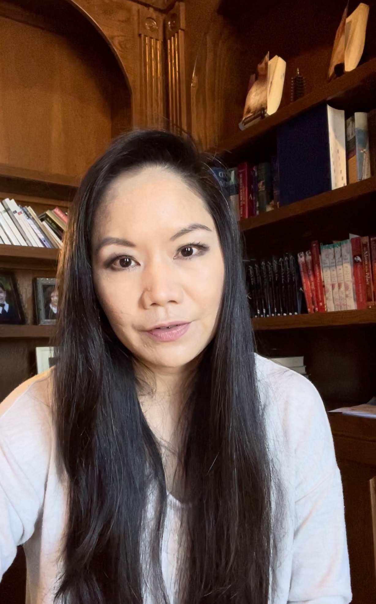 Weina Dai Randel in her writing study.