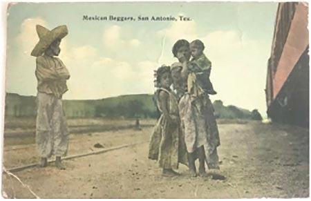 postcard with the caption "Mexican beggars"