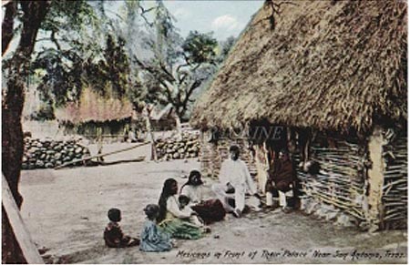 postcard with the caption "Mexicans in front of their Palace"
