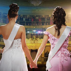 Two beauty pageant competitors