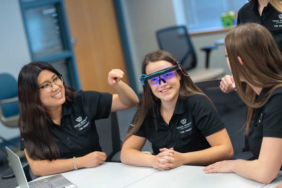 TWU's 2021 all-female team of Texas Woman&rsquo;s University kinesiology seniors in the NASA-sponsored engineering design challenge.
