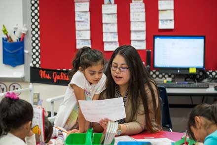 A Teacher with Students