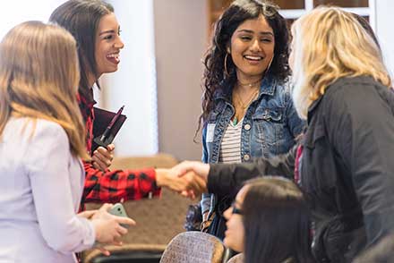 TWU Students Shaking Hands